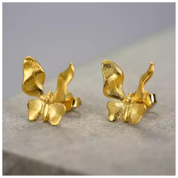 Artisan Handmade 925 Silver The Zophyah Dainty Butterfly Earrings - Picture 5 of 10